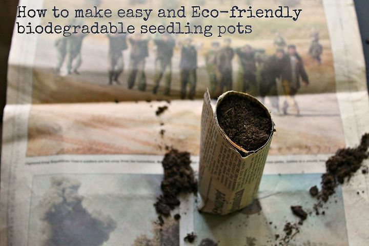 how to make biodegradable seed pots with newspaper, gardening, how to, repurposing upcycling