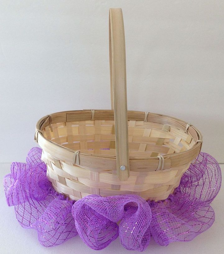 ruffled mesh easter basket diy, crafts, easter decorations, how to, seasonal holiday decor