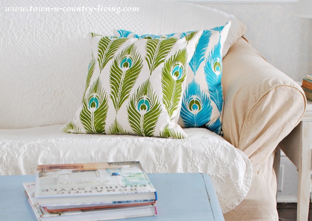 Peacock Feather Pattern Stenciled Pillows Hometalk