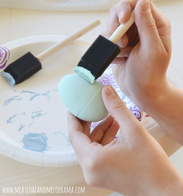 dress up your old plastic easter eggs with paint, chalk paint, crafts, easter decorations, how to, seasonal holiday decor