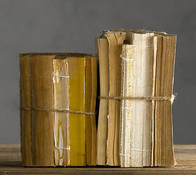 diy restoration hardware inspired antiqued books, crafts, repurposing upcycling