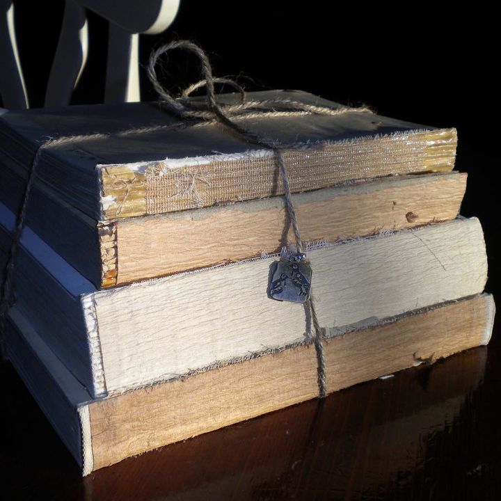 diy restoration hardware inspired antiqued books, crafts, repurposing upcycling