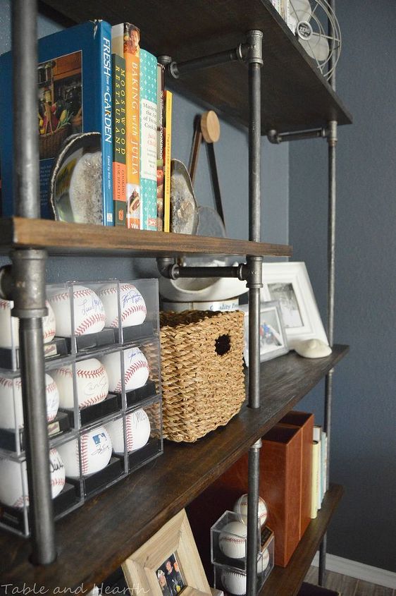 easy peasy industrial pipe office shelves, home office, how to, plumbing, repurposing upcycling, shelving ideas, storage ideas