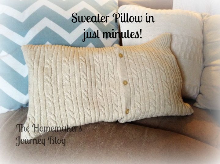 the made in minutes sweater pillow, crafts, how to, repurposing upcycling