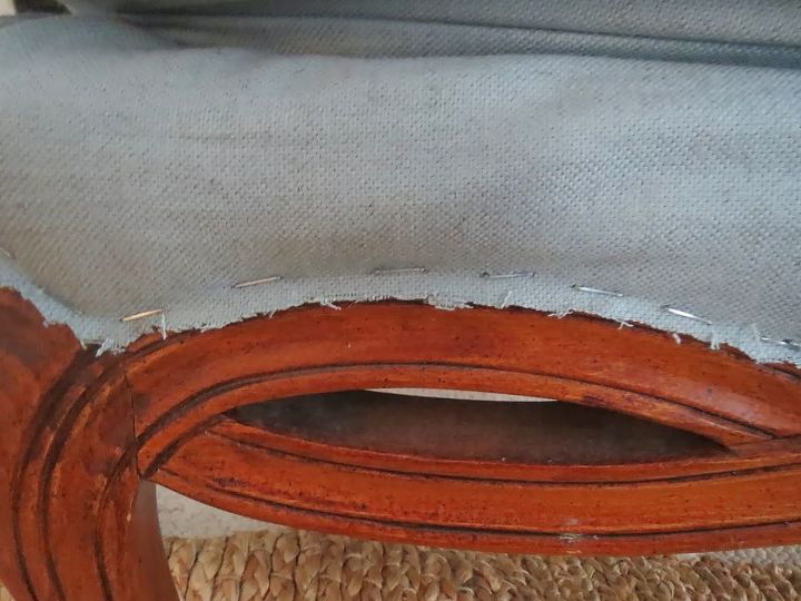 reupholstering a chair and ottoman, how to, painted furniture, reupholster