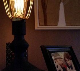 edison bulb table lamp, chalk paint, lighting, painting