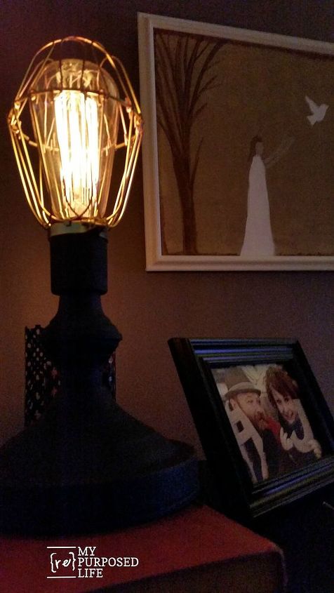 edison bulb table lamp, chalk paint, lighting, painting