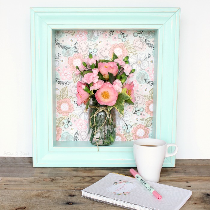 diy pastel floral shadowbox shelf, crafts, decoupage, how to, woodworking projects