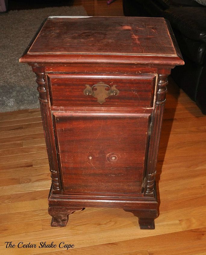 nightstand makeover using milk paint, painted furniture, painting, repurposing upcycling, Before