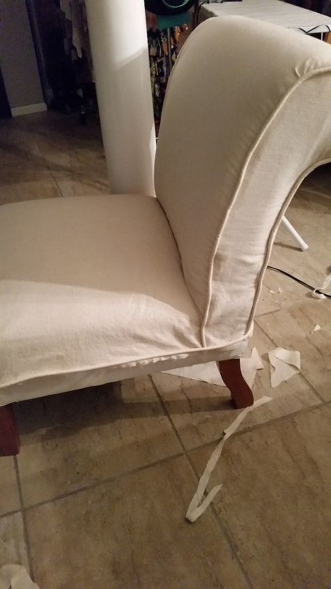 diy slipcover, how to, painted furniture, reupholster