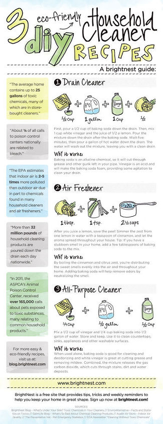 infographic make eco friendly cleaning products, cleaning tips, go green