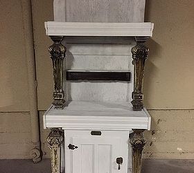 Repurposed Furniture Into A Bookshelf Rolling Dry Bar Bakers Rack