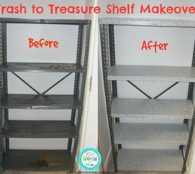 trash to treasure shelf makeover, repurposing upcycling, shelving ideas