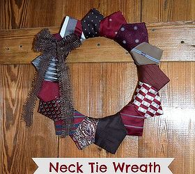 neck tie wreath, crafts, how to, repurposing upcycling, wreaths