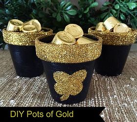pots of gold, crafts, decoupage, seasonal holiday decor