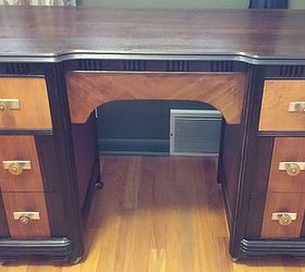 old art deco style vanity becomes a desk, painted furniture, repurposing upcycling