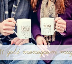 darling diy gold monogram mugs, crafts, how to
