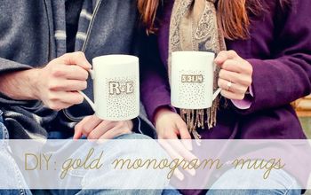 Darling DIY Gold Monogram Mugs (Tazas con monograma dorado)