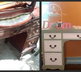 frozen inspired vanity and decoupage tutorial, decoupage, how to, painted furniture