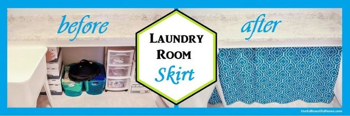 easy diy grommet curtain, laundry rooms, storage ideas, reupholster