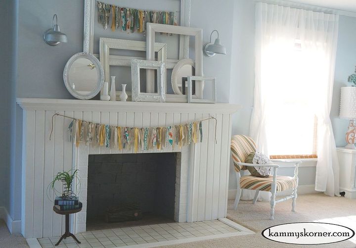 Shabby Chic Fireplace Mantel With Painted Tiles Hometalk
