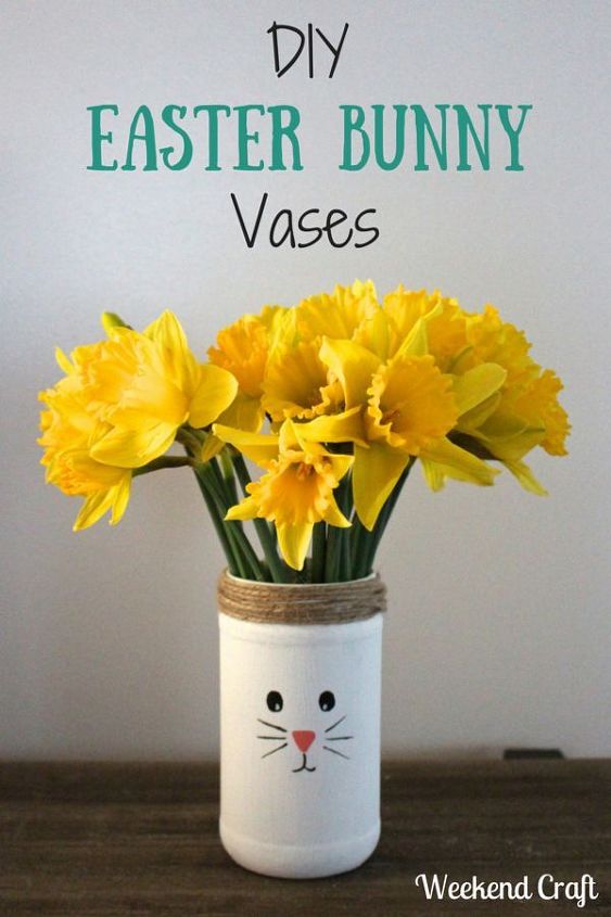 diy recycled easter bunny vases, crafts, easter decorations, flowers, how to, repurposing upcycling, seasonal holiday decor