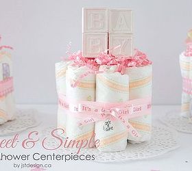 sweet simple baby shower centrepiece, crafts, repurposing upcycling