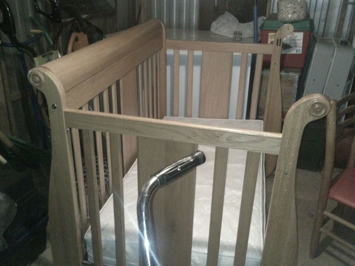 baby crib to settee, painted furniture, repurposing upcycling