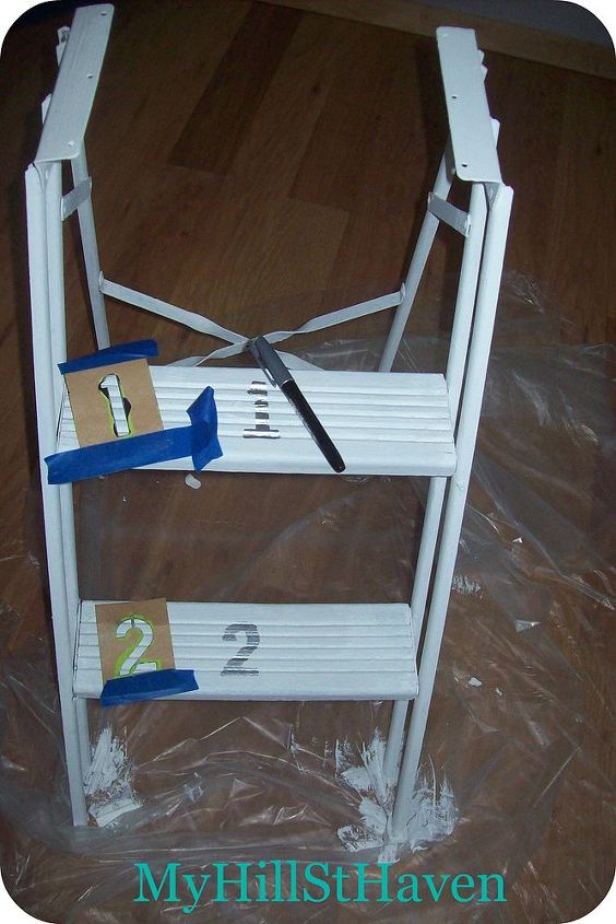 i couldn t let go of this sweet lil step ladder, bathroom ideas, repurposing upcycling