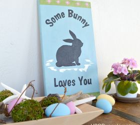some bunny loves you easter sign decor, crafts, easter decorations, seasonal holiday decor