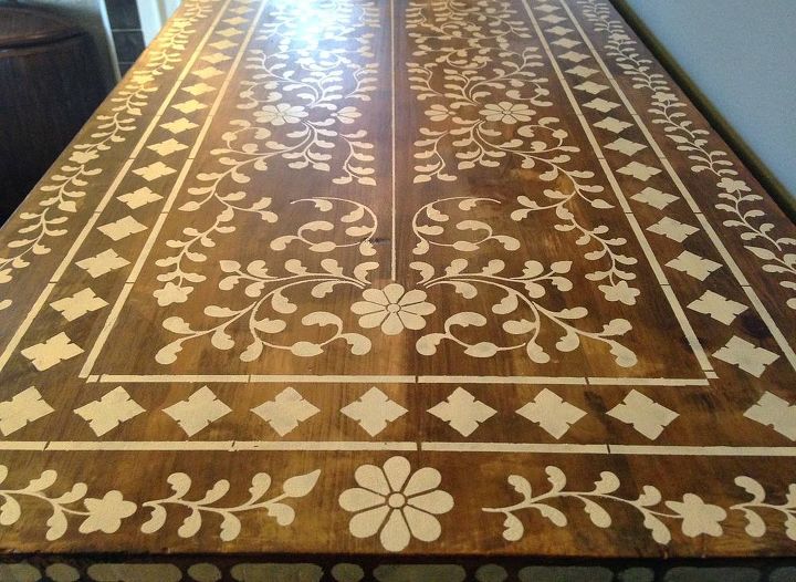 use stencils to recreate an anthropologie bone inlay dresser