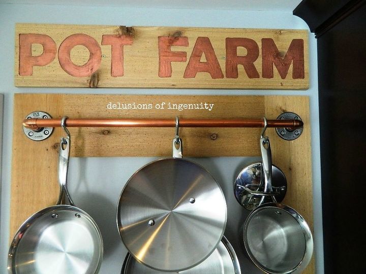 pot farm or pot rack, kitchen design, storage ideas, wall decor