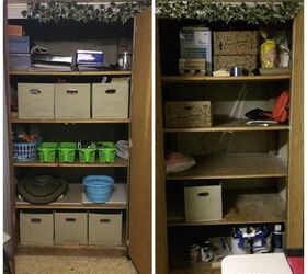 chalkboard storage cupboard for craft room, chalkboard paint, craft rooms, crafts, storage ideas