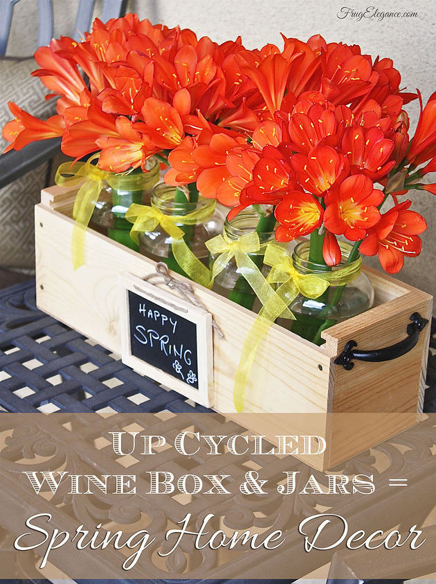 spring decor from up cycled wine box jars, crafts, flowers, how to, repurposing upcycling, seasonal holiday decor