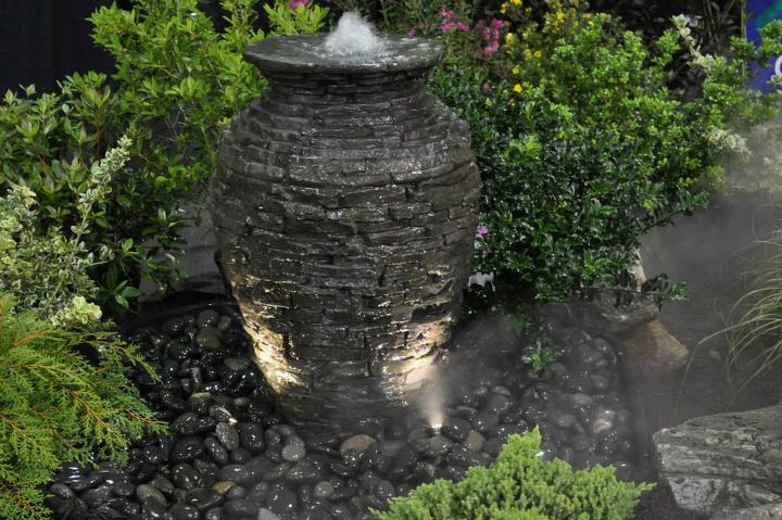 fountainscapes of western massachusetts and northern connecticut, ponds water features, Mini Stacked Slate Urn in West Springfield MA