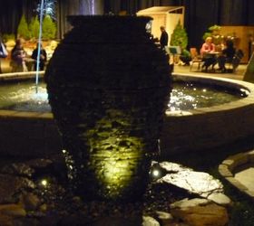 fountainscapes of western massachusetts and northern connecticut, ponds water features, Lighted Large Stacked Slate Urn