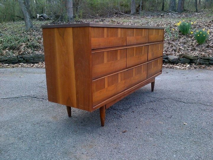 q hmm what to do with this mid century modern dresser, painted furniture, repurposing upcycling