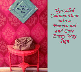 upcycled cabinet door into a functional and cute entry way sign, crafts, doors, foyer, repurposing upcycling, wall decor
