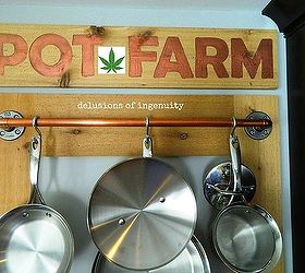 pot farm or pot rack, kitchen design, storage ideas, wall decor