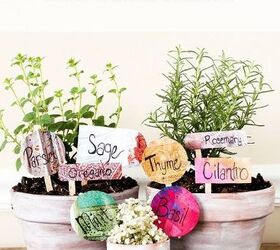 anthropologie upcycled herb garden markers, container gardening, crafts, gardening, how to, repurposing upcycling