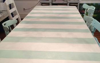 DIY Striped Dining Room Table