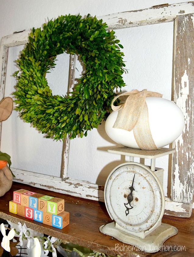 easter mantle vintage neutral, easter decorations, fireplaces mantels, repurposing upcycling, seasonal holiday decor
