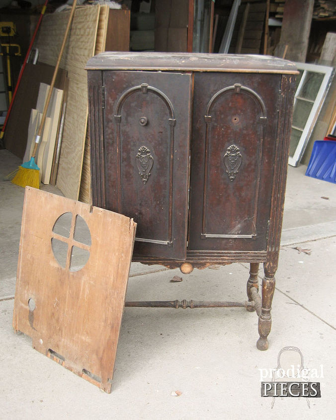Antique Radio Turned Sewing Cabinet Hometalk antique radio turned sewing cabinet, painted furniture, repurposing upcycling - Antique Radio Turned Sewing Cabinet Hometalk