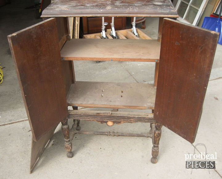Antique Radio Turned Sewing Cabinet Hometalk antique radio turned sewing cabinet, painted furniture, repurposing upcycling - Antique Radio Turned Sewing Cabinet Hometalk