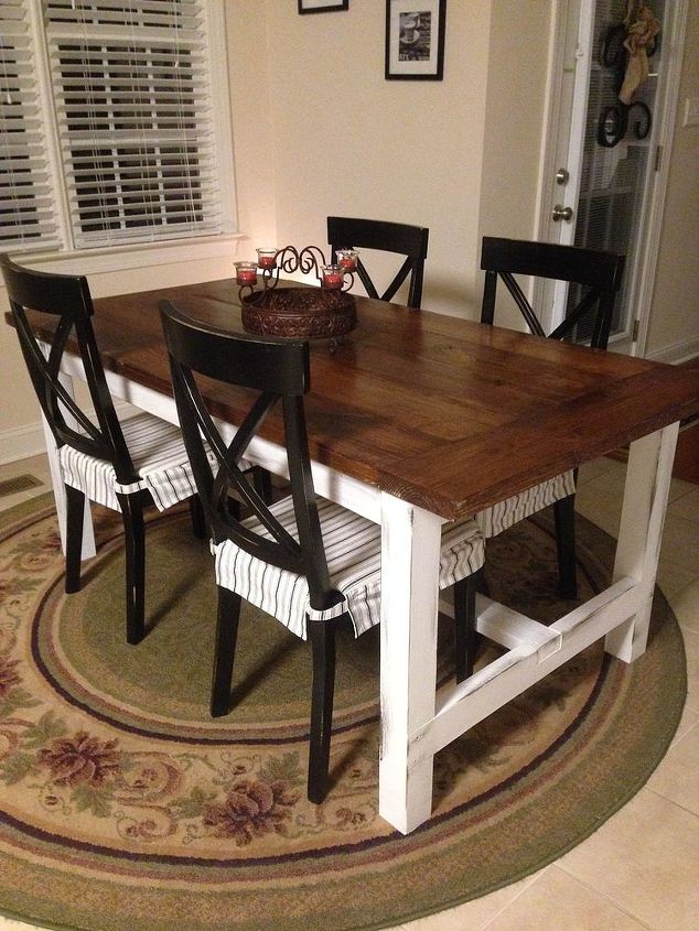 diy farm table on the cheap, diy, how to, painted furniture, rustic furniture, woodworking projects, TADA