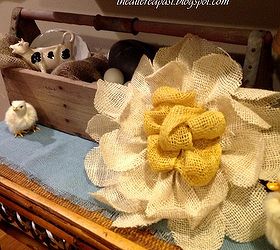 easy burlap flower wall door decor, crafts, how to