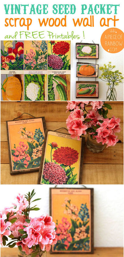 scrap wood and vintage seed packets wall decor, crafts, decoupage, how to, repurposing upcycling, wall decor