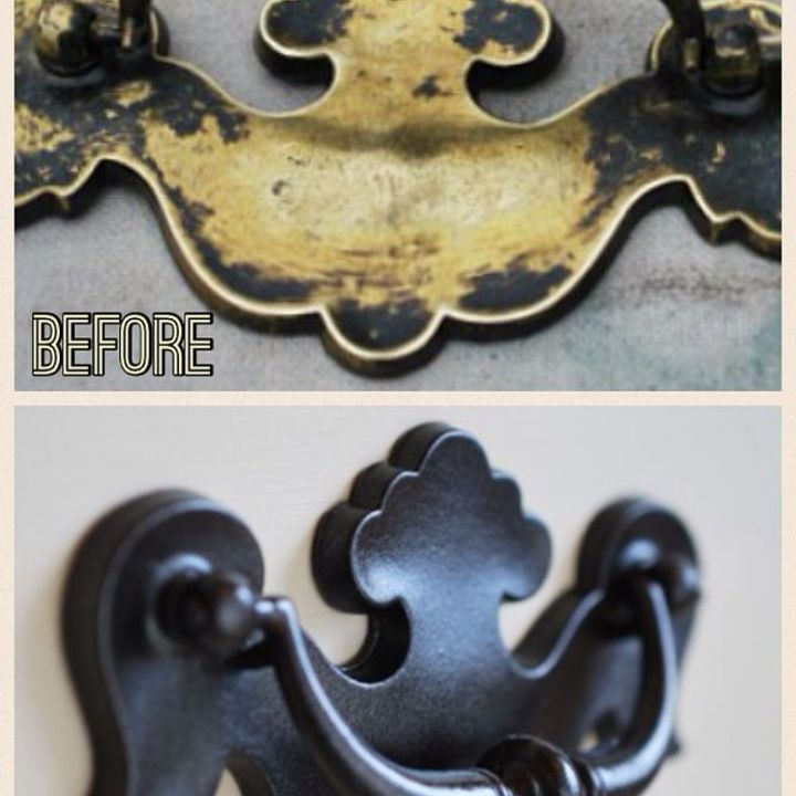 how to spray paint brass hardware oil rubbed bronze, chalk paint, how to, painted furniture