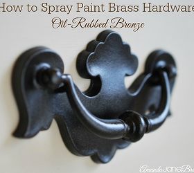 how to spray paint brass hardware oil rubbed bronze, chalk paint, how to, painted furniture