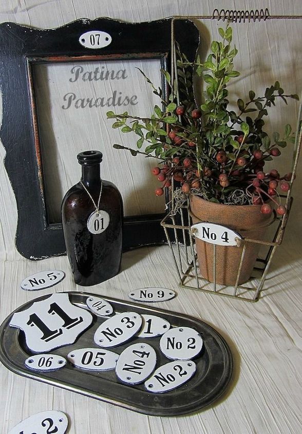diy faux french enamel tags, crafts, how to, repurposing upcycling